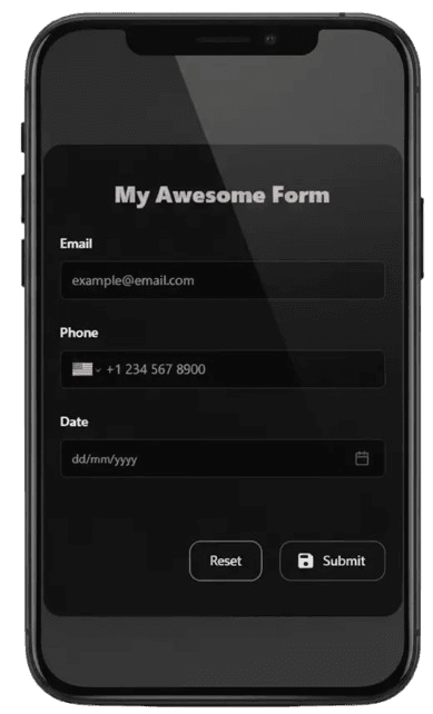 Form preview showing a beautiful, responsive contact form